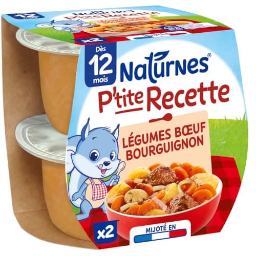 NaturNes P'tite Recette Légumes Bœuf Bourguignon 12 Mois 2x200g