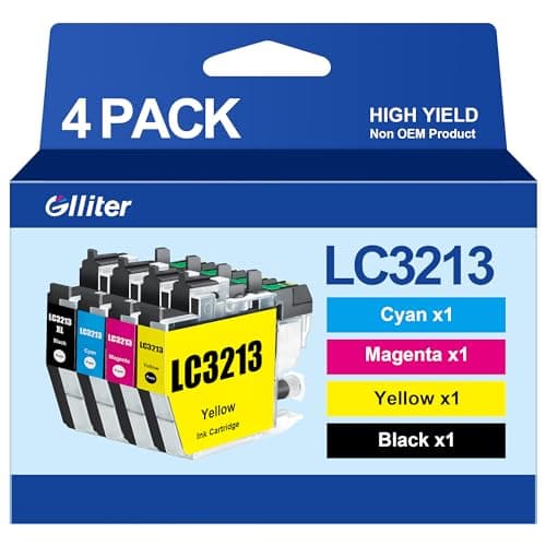 Lot de 4 cartouches d'encre compatibles Brother LC3213/LC3211 Noir Cyan Magenta Jaune
