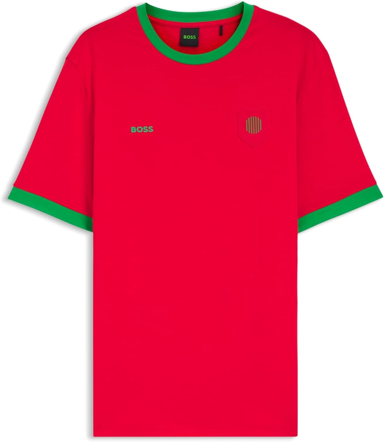BOSS T-Shirt en Coton Stretch avec Drapeau du Pays Et Logo