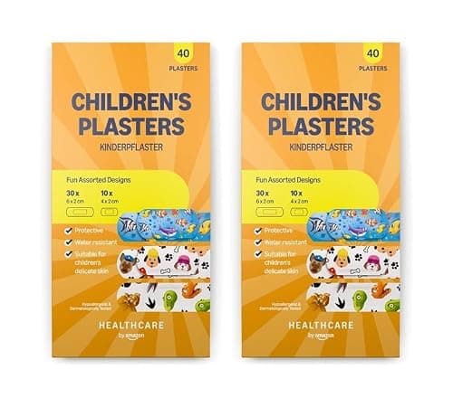Healthcare by Amazon Pansements pour enfants Boîte de 80 unités (Lot de 2 boîtes de 40)