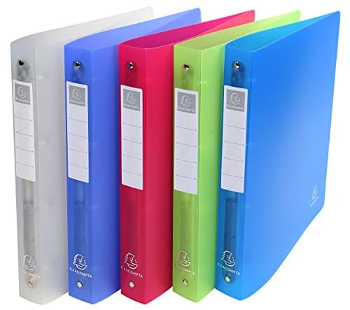 Exacompta Classeur à 4 anneaux semi-rigide en polypropylène Chromaline format A4 coloris aléatoire
