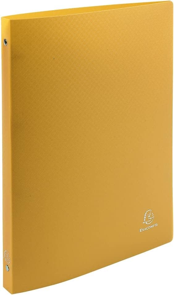 Exacompta - réf. 51196E - 1 classeur souple OPAK - 4 anneaux ronds diamètre 15 mm - Dos 20 mm - Dimensions extérieures : 32 x 25 cm - Format à classer A4 - Coloris : jaune