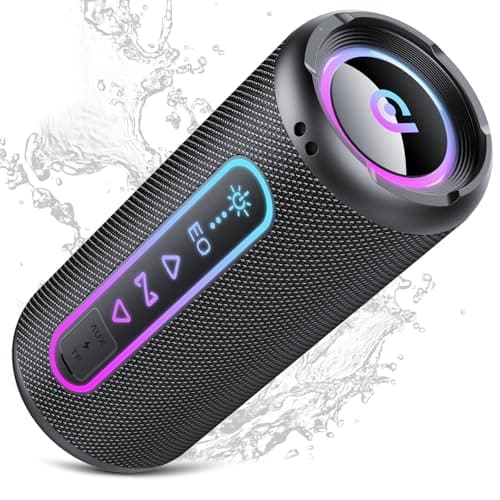 Enceinte Bluetooth 5.4 portable 25W étanche IPX7 autonomie 24h lumières RGB stéréo TWS