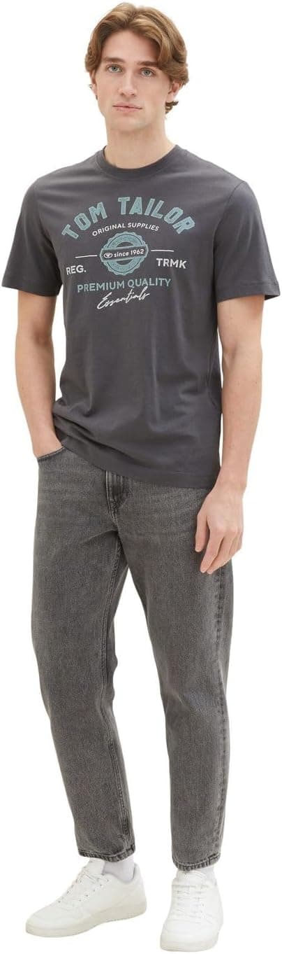TOM TAILOR Shirt avec Logo imprimé en Coton Homme