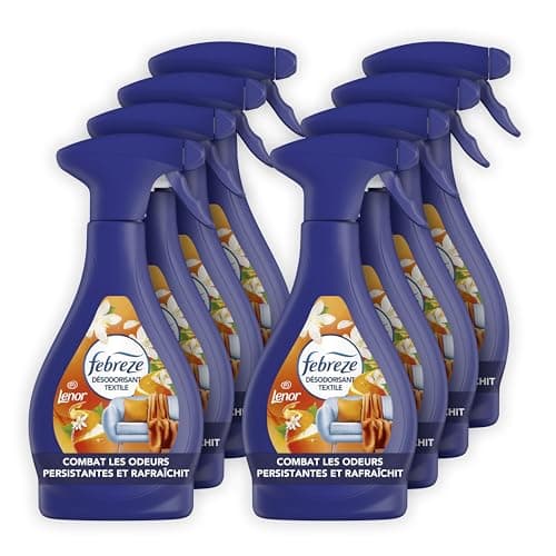 Febreze Spray Désodorisant Textile Agrumes et Verveine Lot de 8 x 500 ml