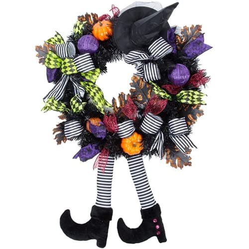 FGHB Couronne de sorcière d'Halloween 24 pouces pour porte d'entrée