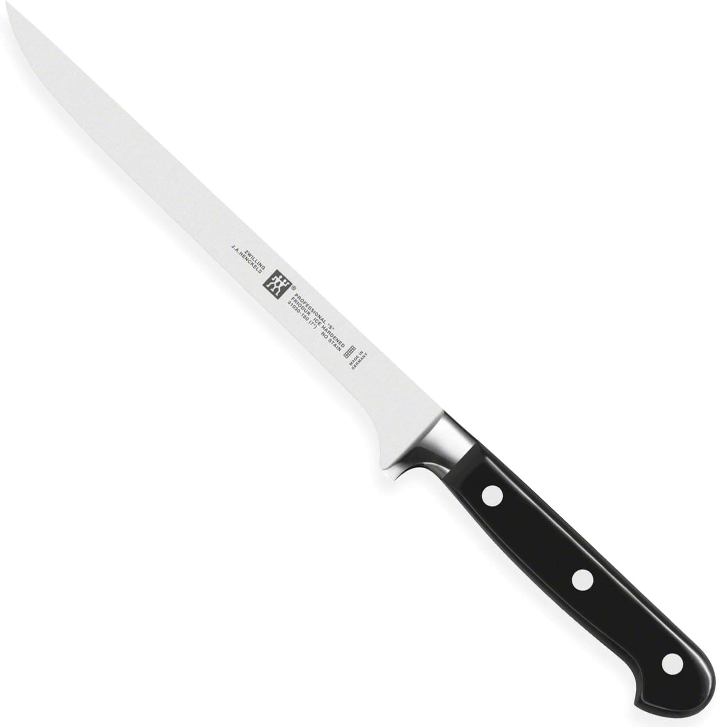 ZWILLING Couteau à Filet, Lame : 18 cm, Fine Lame, Acier Inoxydable, Manche Noir, série Professional S