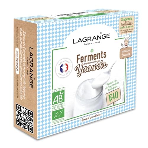 LAGRANGE Ferments yaourts natures BIO, 3 sachets, 385001