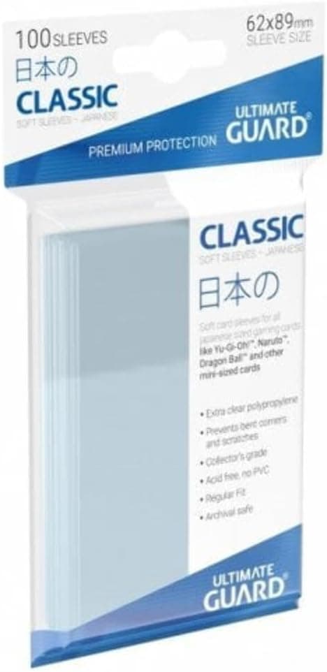 Ultimate Guard 100 Pochettes de Protection en Plastique Small Size Transparentes pour Cartes Format YU-Gi-Oh!