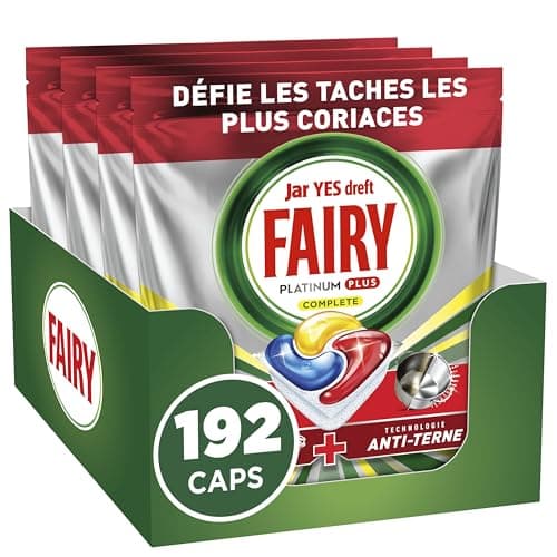 Fairy Platinum Plus Tablettes Lave-Vaisselle Tout-en-1 Citron 192 unités