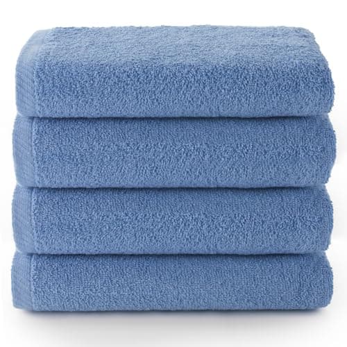 Top Towel - Plus - Serviettes de Bain - 4 Serviettes de Visage ou Bidet - 30 x 50 cm - 100% Coton - Lavande