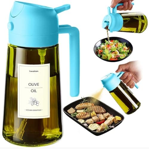 TrendPlain Spray Huile Cuisine 470ml Bleu Ciel 2-en-1 Air Fryer