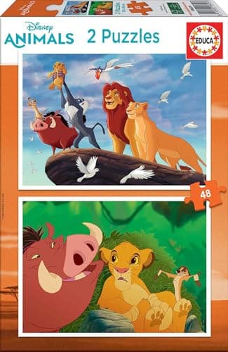 Educa - Disney Le Roi Lion Lot de 2 Puzzles Enfant 48 Pièces Dès 4 Ans