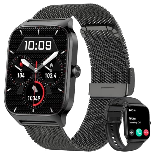 LODIMEKE Montre Connectée Homme Appel Bluetooth avec 2 Bracelets