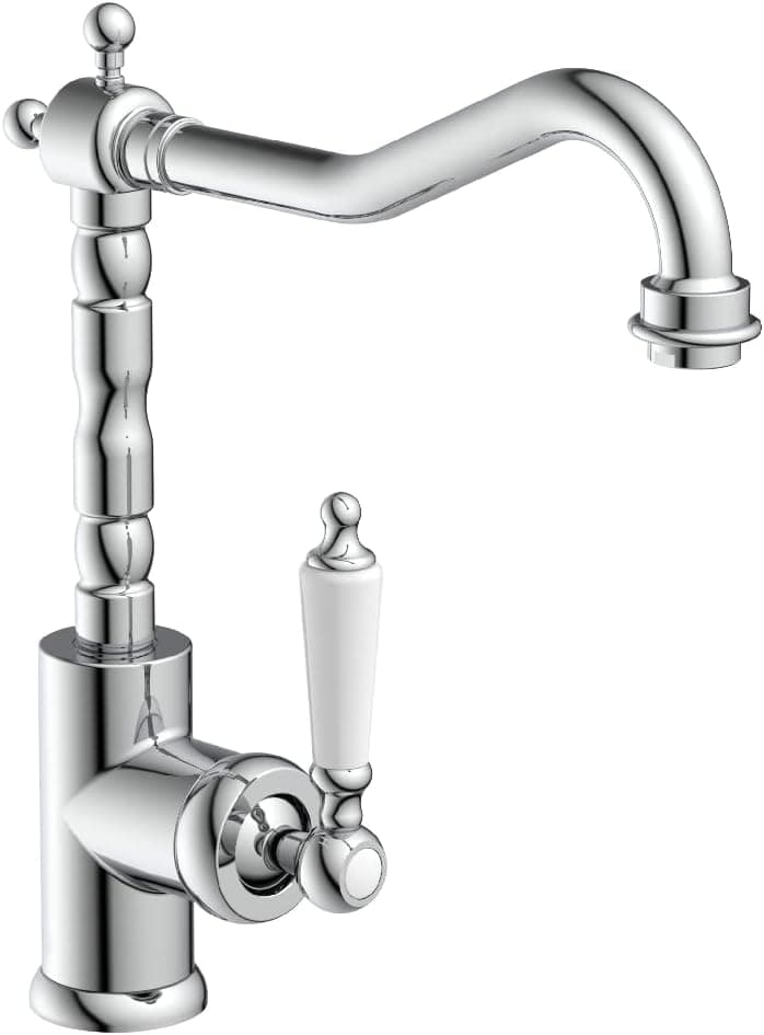 Schütte F.J.Schütte Cuisine pivotant Old Style de SCHÜTTE, Robinet rétro, mélangeur Classique Salle de Bains, mitigeur nostalgique 72500, Chrome