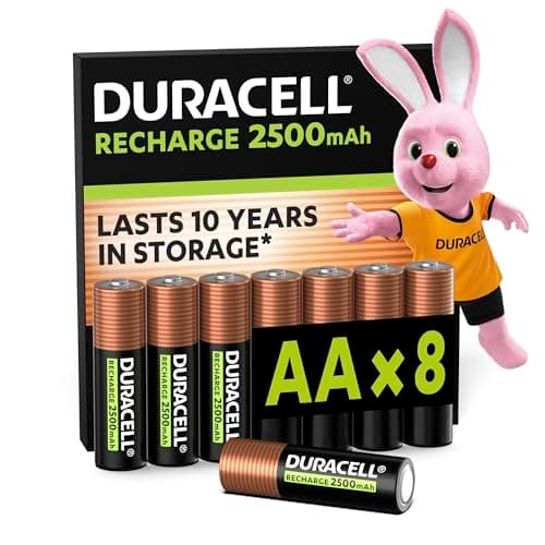 DURACELL Lot de 8 Piles Rechargeables AA 1.2V 2500 mAh NiMH