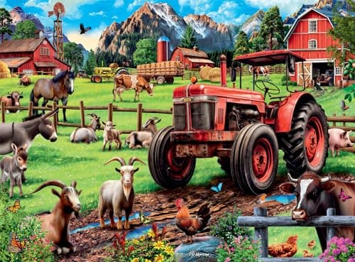 Buffalo Games - Country Life - Time for Chores - Puzzle de 1000 pièces pour Adultes - Puzzle Stimulant Parfait pour Les soirées de Jeu - Taille finie 68 x 50 cm