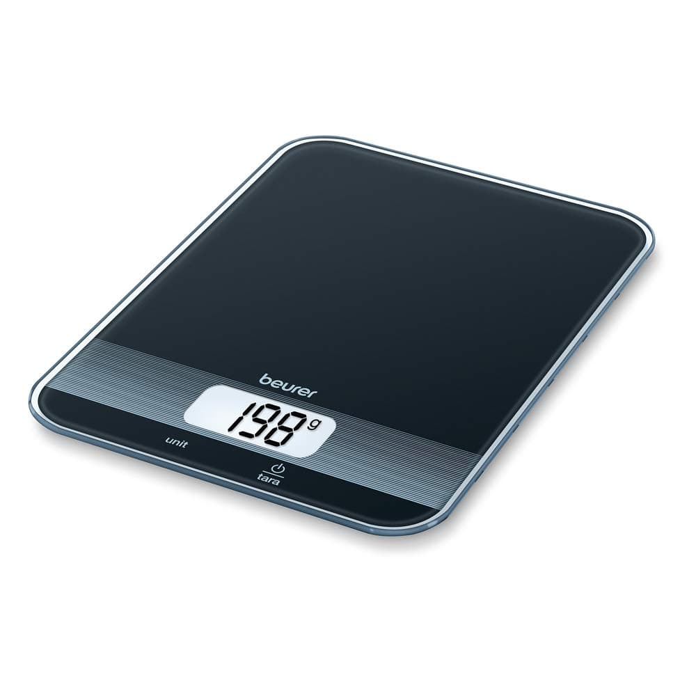 Beurer KS 19 Balance de cuisine numérique avec fonction de pesée tare, commande par touches sensitives, capacité 5 kg, noire