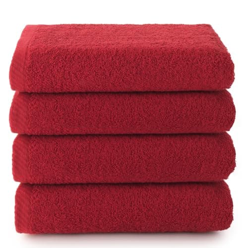 Top Towel Plus Lot de 4 Serviettes de Visage 30x50 cm 100% Coton Grenat