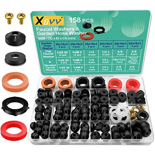 XBVV Kit 158 Pièces Joints de Robinet et Rondelles Tuyau d'Arrosage