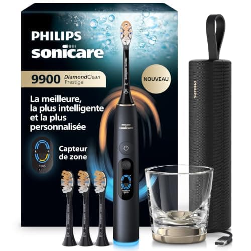 Philips Sonicare DiamondClean 9900 Prestige Brosse à Dents Électrique Noir Quartz HX9815/92