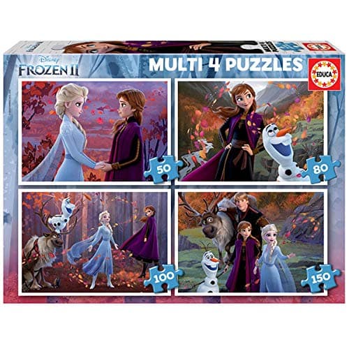 Educa MultiPuzzles La Reine des Neiges 4 Puzzles Progressifs Enfant 5 Ans
