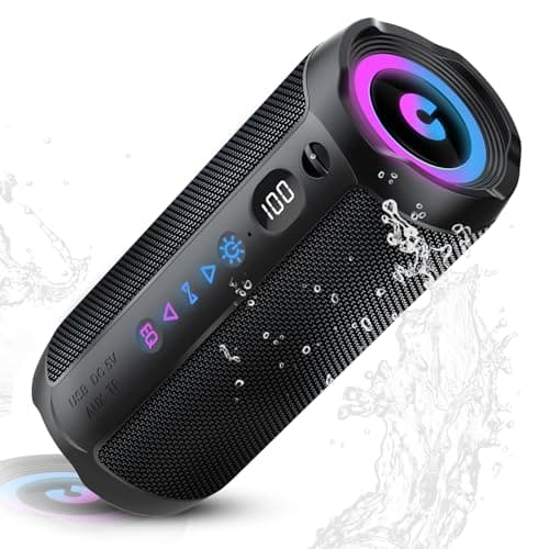 Enceinte Bluetooth 5.4 portable 25W, son surround 360°, autonomie 25h, écran LED et TWS
