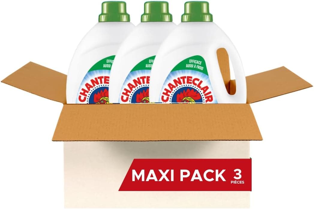 Chanteclair - Lessive Liquide Musc Blanc 40 Lavages 3x1800 ml