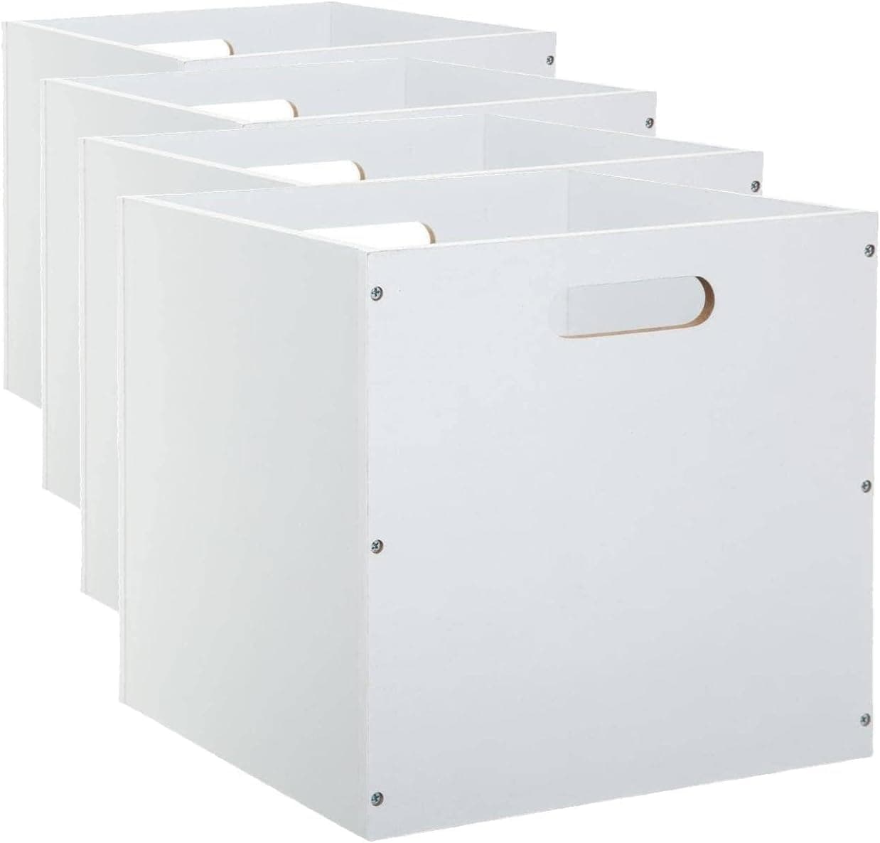 5 five simply smart 160403C Boîte de Rangement, Bois Blanc (Lot de 4)