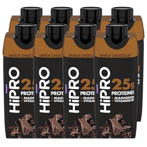 Hipro - Boisson protéinée goût chocolat - 330ml - Lot de 8x330ml