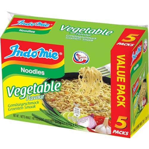 INDOMIE Nouilles instantanées Végétarien Pack de 5 (5 x 75 g)