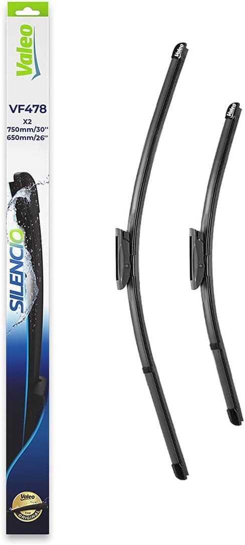 Valeo Silencio Kit de 2 Balais d'Essuie-Glace Plats VF478 - Avant - 750 mm / 650 mm - Remplacement d'Équipement d'Origine, Fabriqués en France - 574678, hinten
