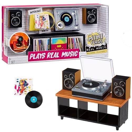 MGAs Miniverse Mini Platine Real Music avec Vinyle et Meuble