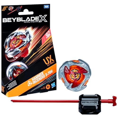 Beyblade X Starter Pack Hammer Incendio 3-70H UX avec toupie et lanceur