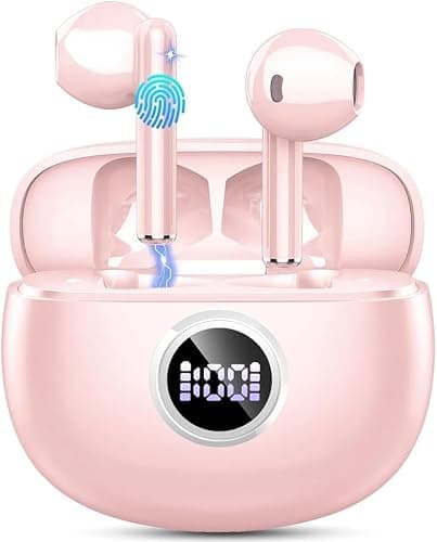Drsaec Écouteurs Bluetooth 5.3 sans Fil HiFi Stéréo 40H IP7