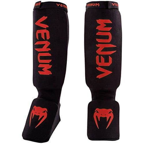 Venum Kontact Protège-tibias de combat Noir/Rouge Taille L