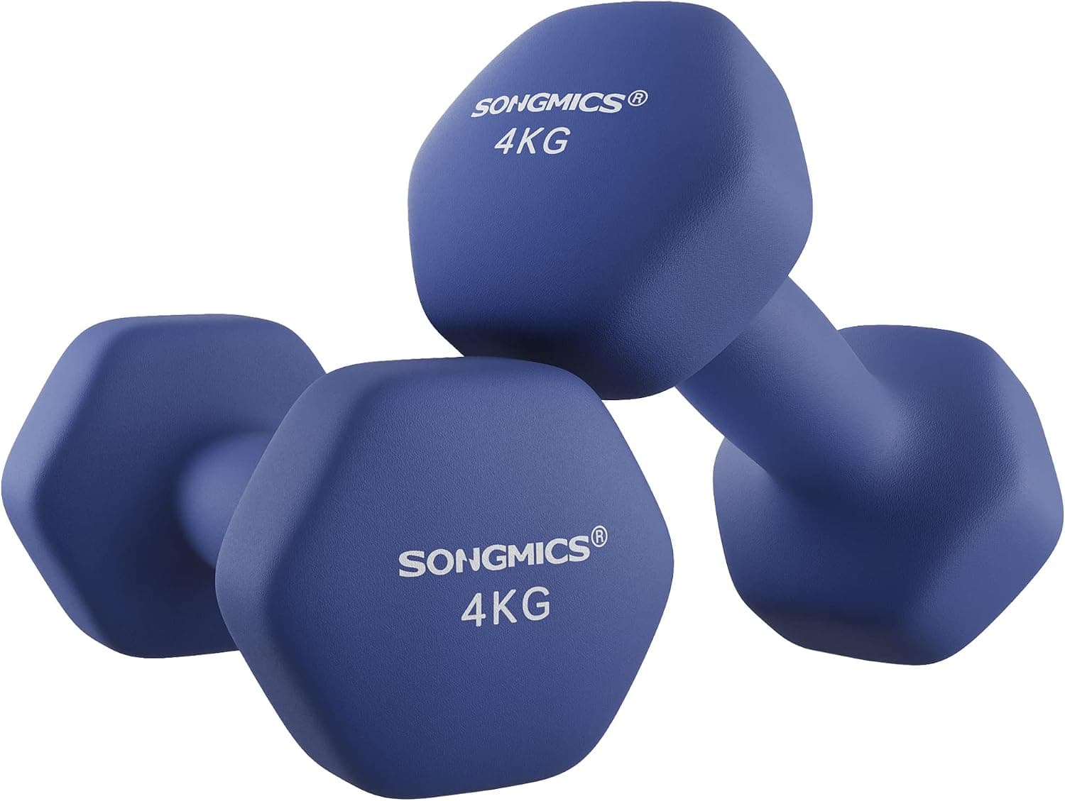 SONGMICS Lot de 2 haltères hexagonaux avec revêtement en néoprène pour entraînement de force, fitness à la maison
