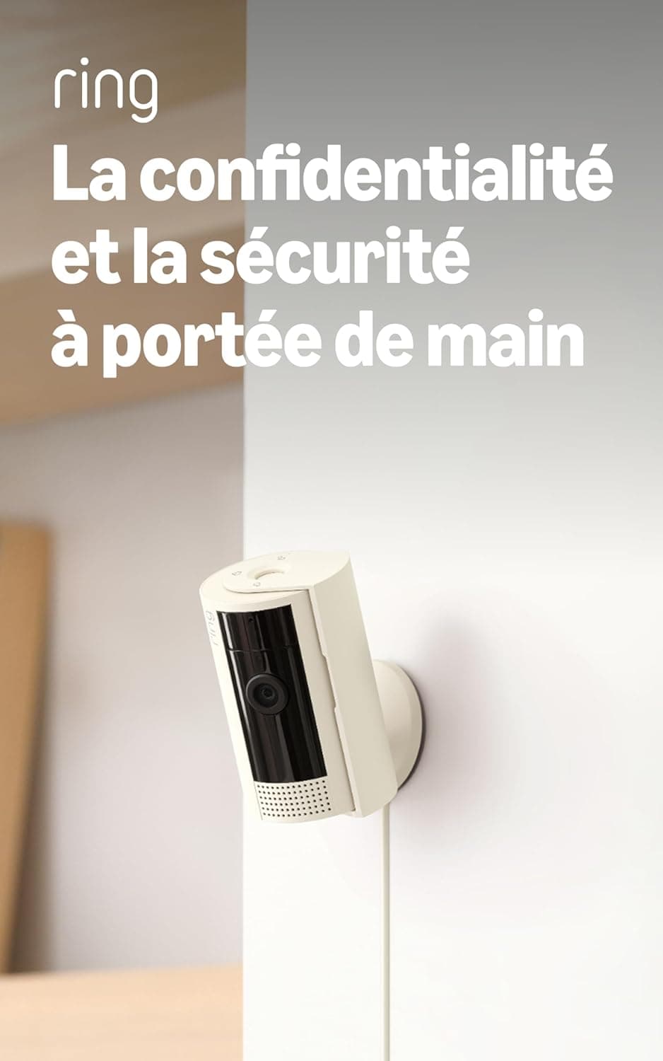 Ring Caméra intérieure (Indoor Camera 2e gén.) | Caméra de surveillance wifi sur secteur pour animaux, vidéo HD 1080p, audio bidirectionnel, cache de confidentialité | Essai Ring Home gratuit 30 j.