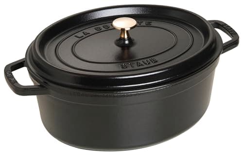 STAUB Cocotte en Fonte Ovale 37 cm, 8 L, Noir Mat, Induction
