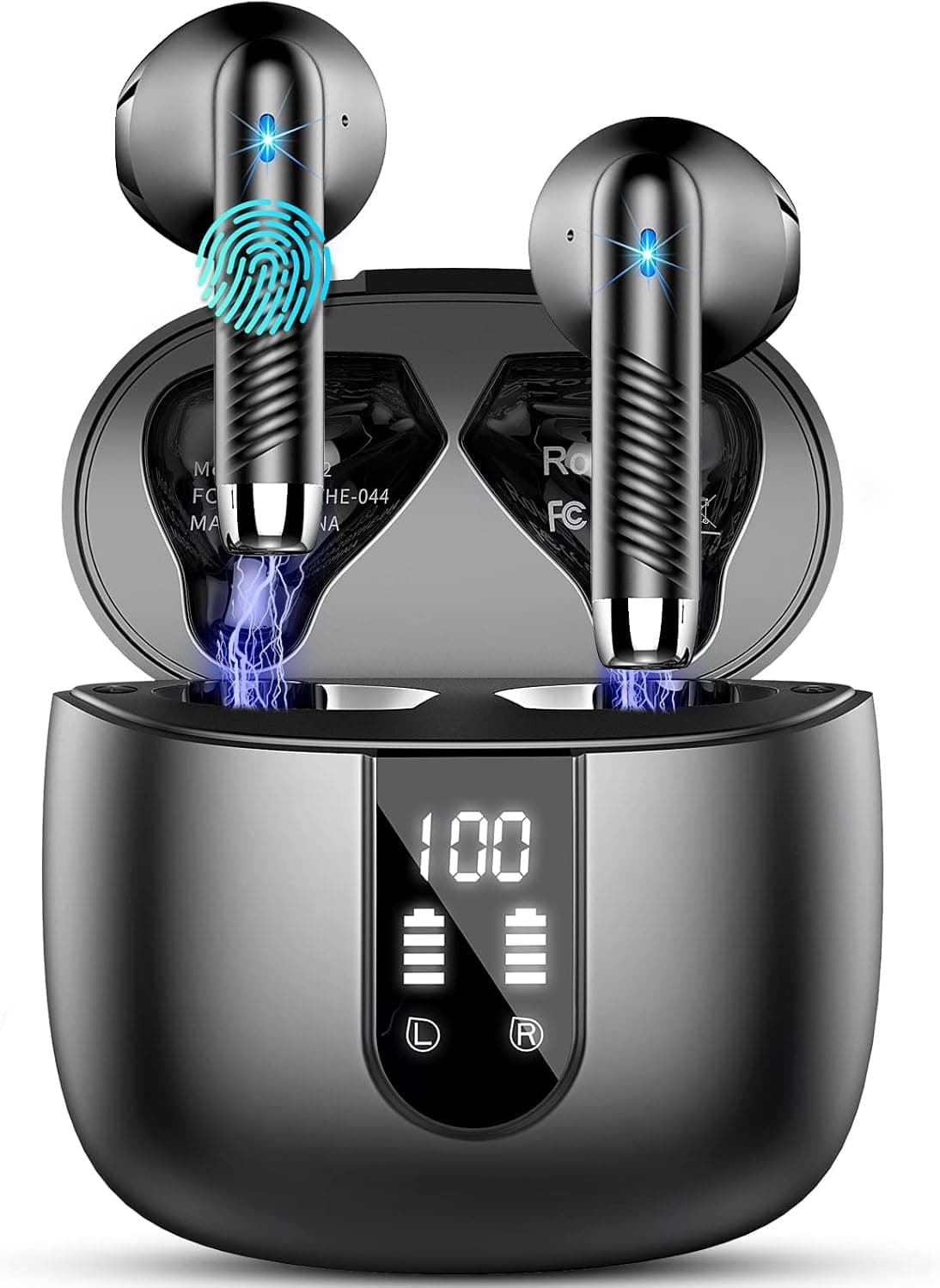 Drsaec Ecouteurs Bluetooth sans Fil 2026 avec APP, Écouteurs Bluetooth 5.4 Écouteurs sans Fil avec 4 ENC Réduction de Bruit Mic, IP7 Étanches Oreillette Bluetooth 56H Stéréo USB-C pour iOS/Android