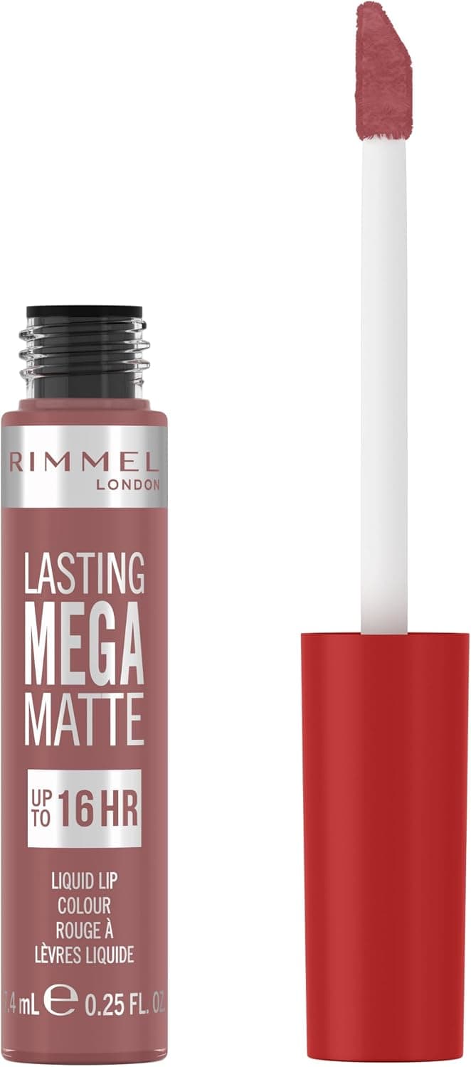 Rimmel London Lasting Mega Matte Rouge à lèvres liquide, longue tenue, hydratant, formule vegan - 110 - Blush, 7,4 ml