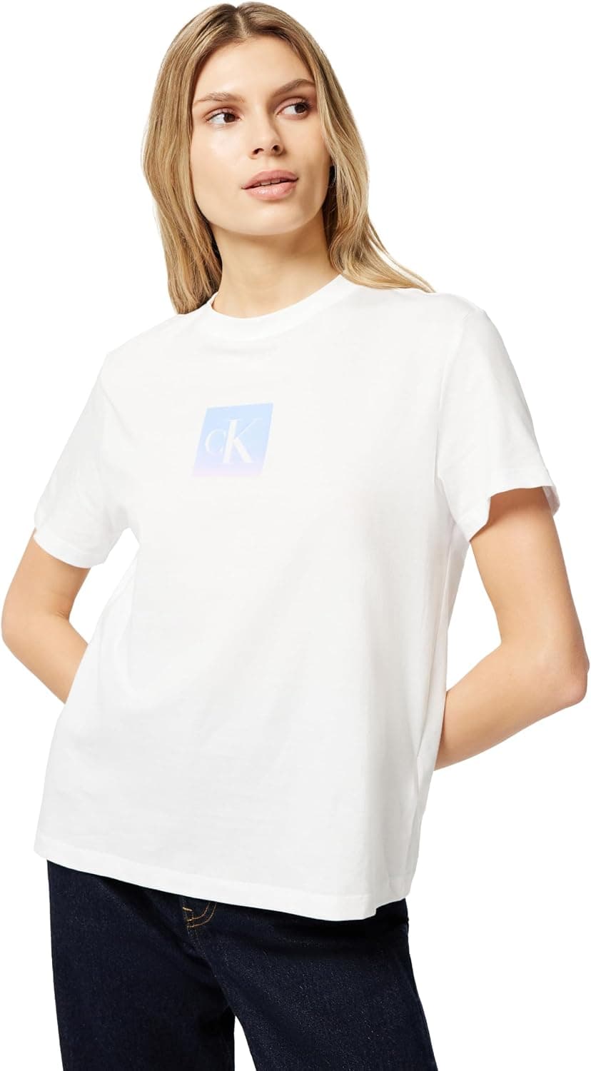 Calvin Klein T-Shirt Manches Courtes Femme Classic Fit Tee en Coton