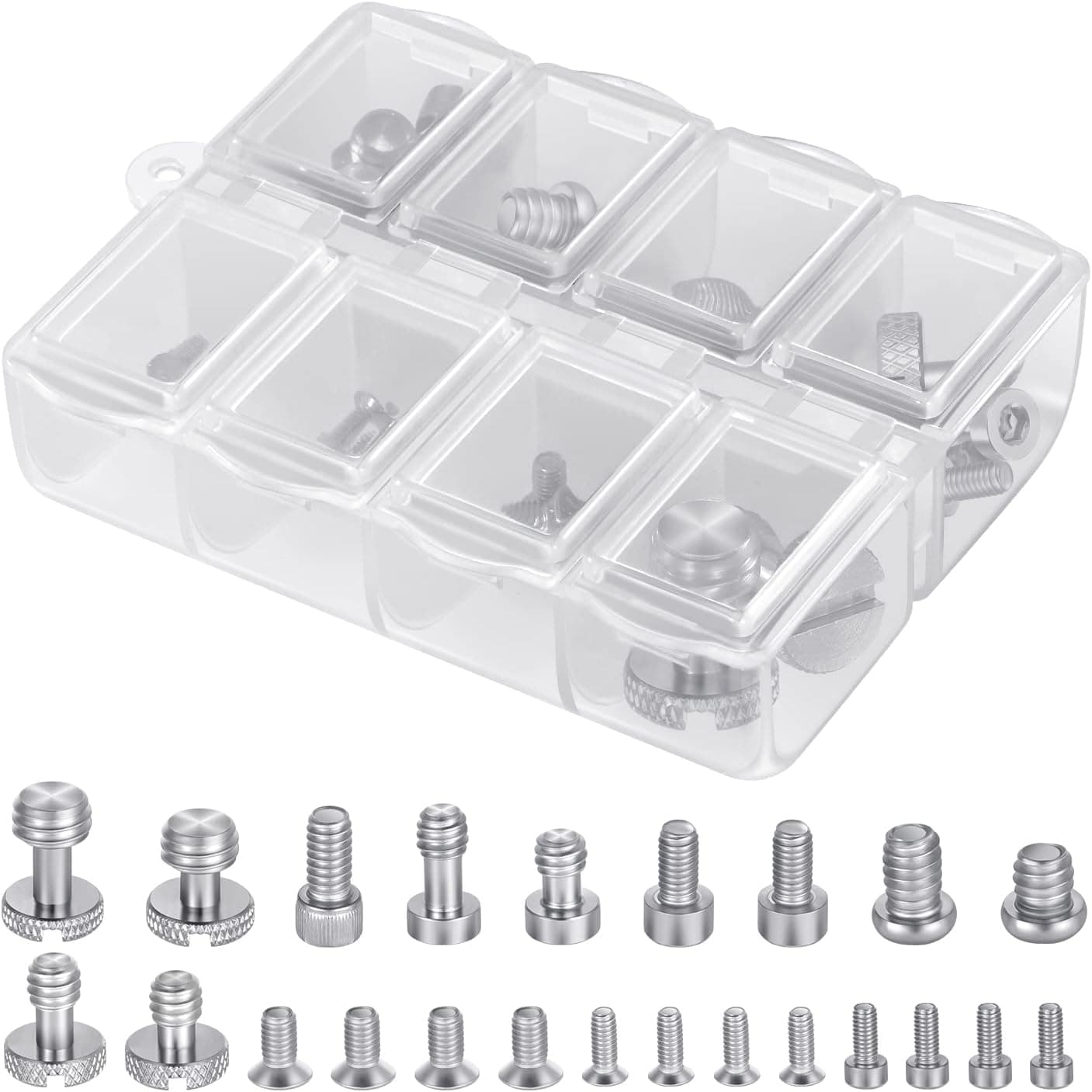 NEEWER Pack de 26 vis pour Appareil Photo, Comprend des vis 1/4" 3/8" M2 M2,5 M3 et M4 compatibles avec SmallRig NEEWER Cage d'appareil Photo, UA002