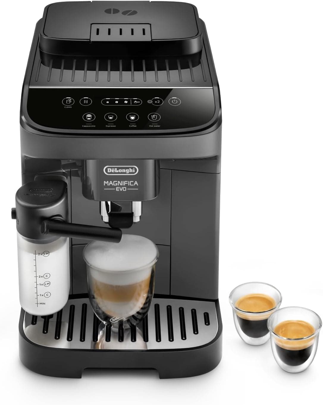 De'Longhi Magnifica Evo - Machine à Café Automatique 4 Boissons Gris Foncé