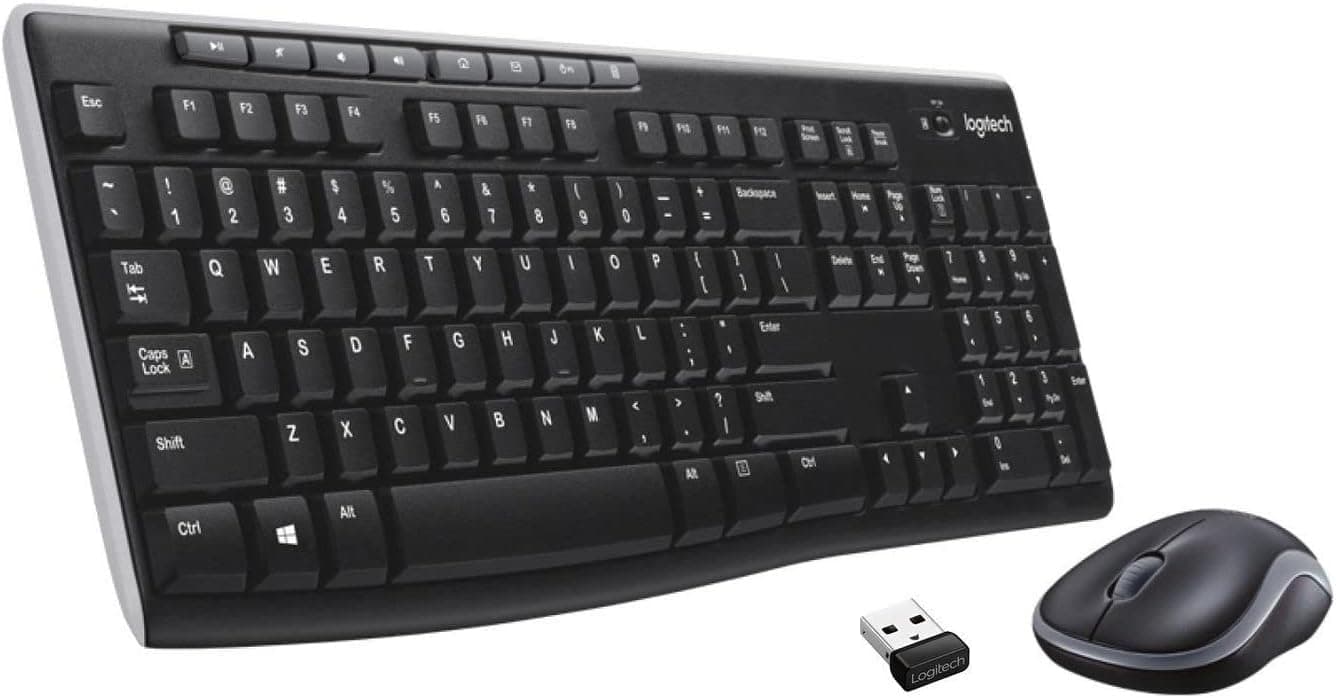 Logitech MK270 Combo Clavier et Souris Sans Fil pour Windows, Clavier US International QWERTY - Noir