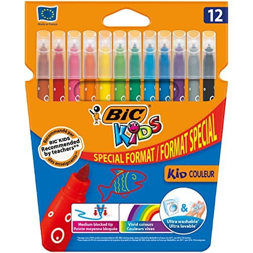 BIC Kids Visa Pack de 12 Feutres de Coloriage Pointe Moyenne