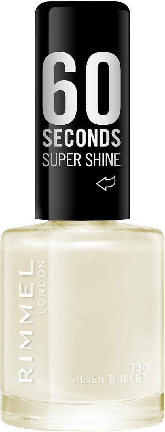 Rimmel - Vernis à Ongles 60 Seconds Super Shine - Ultra Brillance et Longue Tenue - Séchage rapide - 730 Silver Bullet - 8ml