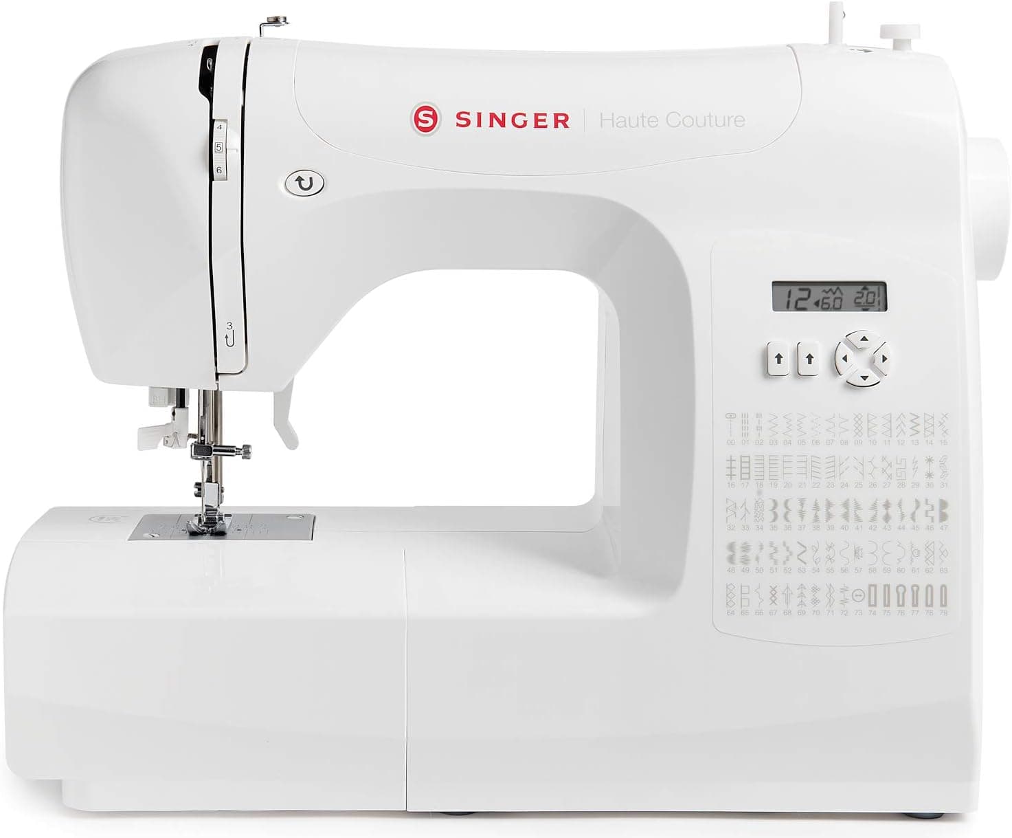 Singer Haute Couture F527C Machine à coudre électronique Professionnelle, 80 points, utilitaires, élastiques, décoratifs, Facile pour Débutants Electrique Portable, Maison