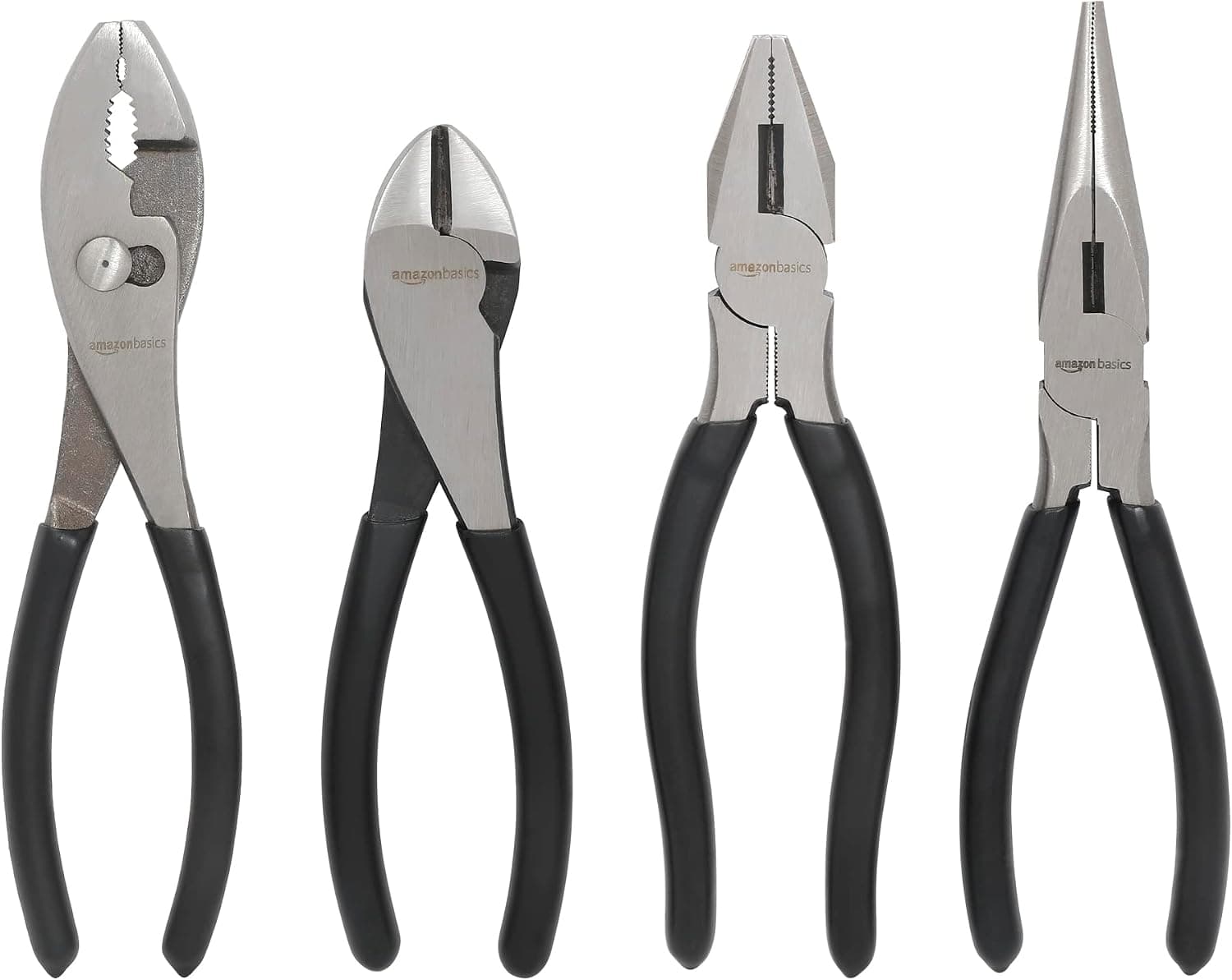Amazon Basics pinces coupantes, 4 pièces, Noir et Argenté