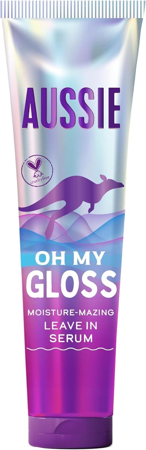 Aussie Oh My Gloss Sérum Sans Rinçage Brillance Cheveux Ternes 160ml | Hydratation et Brillance. Cheveux Ternes et Fatigués. Huiles Jojoba, Fleur de Scie et Noix de Macadamia, Végan.